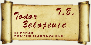 Todor Belojević vizit kartica
